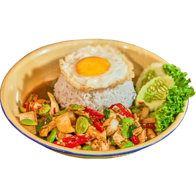 Stir Fried Petai Chicken With Rice
