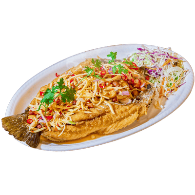 Deep Fried Siakap (Mango Salad)