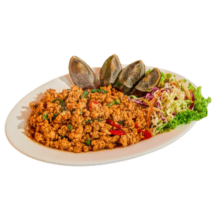 Pad Kra Pao Chicken With Century Egg