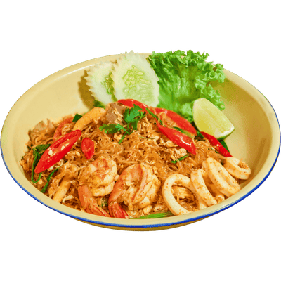 Stir Fried Glass Noodle With Tom Yum Seafood